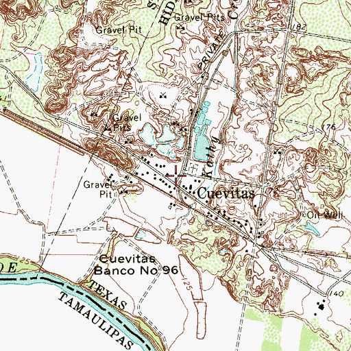 Topographic Map of Cuevitas, TX