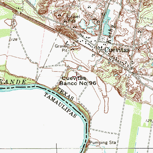 Topographic Map of Cuevitas Banco Number 96, TX