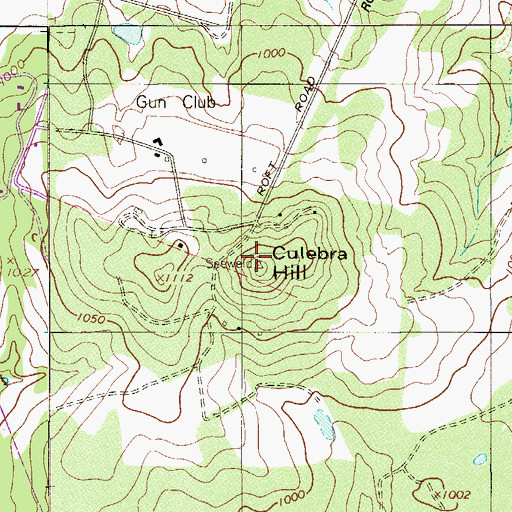 Topographic Map of Culebra Hill, TX
