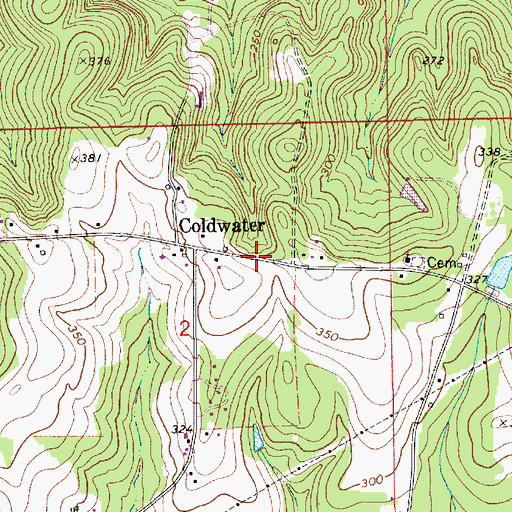Topographic Map of Cold Spring Church, AL