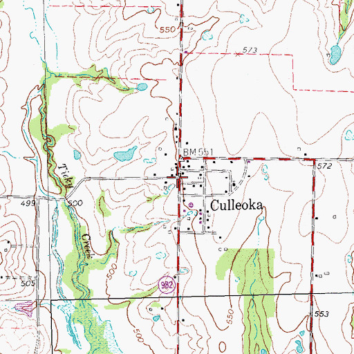 Topographic Map of Culleoka, TX