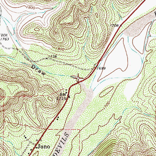 Topographic Map of Cully Draw, TX