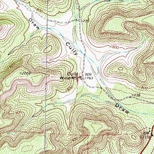 Topographic Map of Cully Windmill, TX