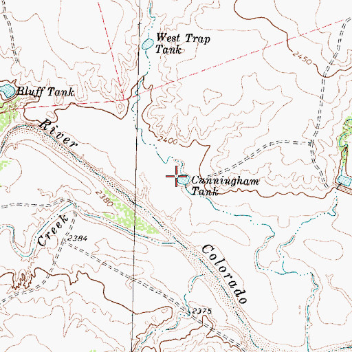 Topographic Map of Cunningham Tank, TX