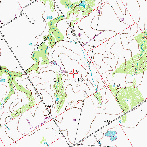 Topographic Map of Currie Oil Field, TX