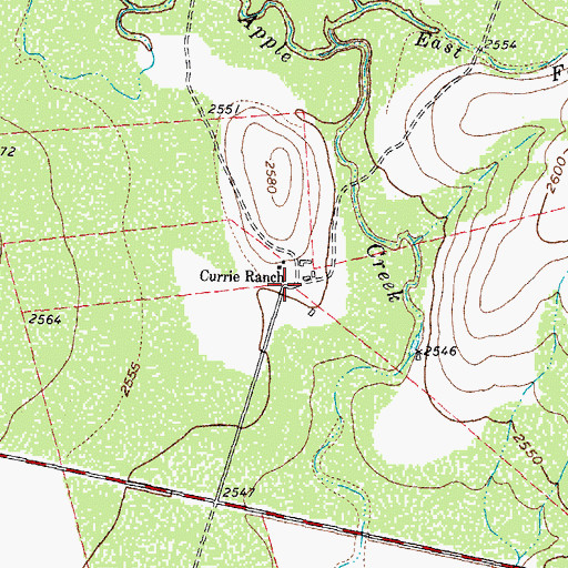Topographic Map of Currie Ranch, TX
