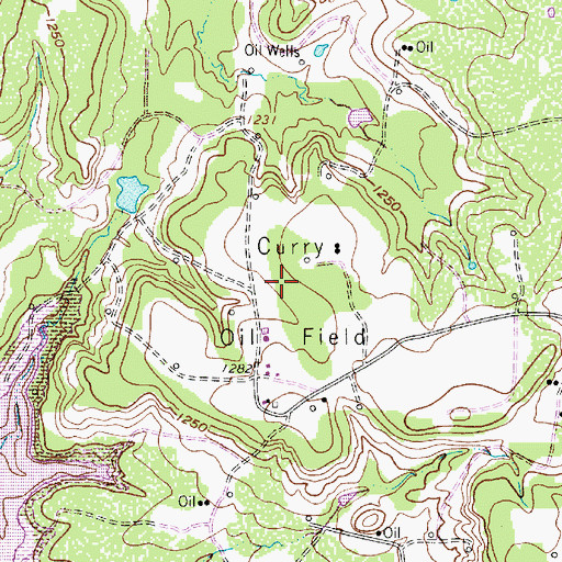 Topographic Map of Curry Oil Field, TX