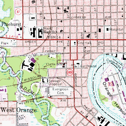 Topographic Map of Curtis School, TX