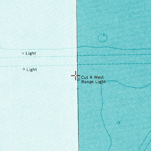 Topographic Map of Cut A West Range Light, TX