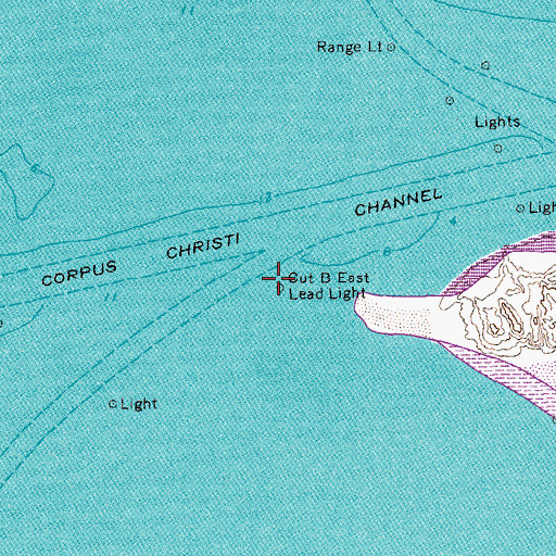 Topographic Map of Cut B East Lead Light, TX