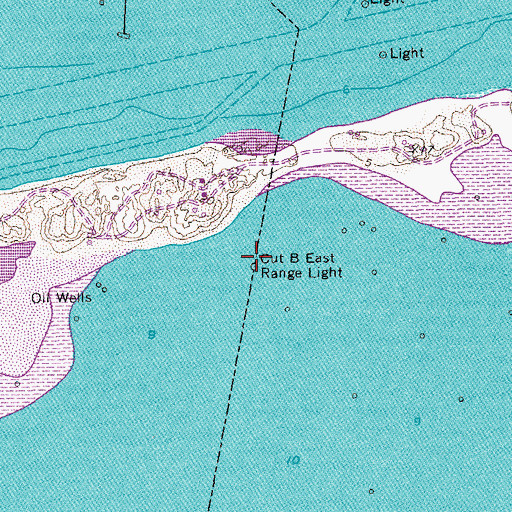 Topographic Map of Cut B East Range Light, TX