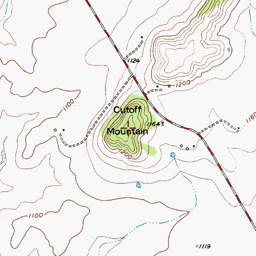 Topographic Map of Cutoff Mountain, TX