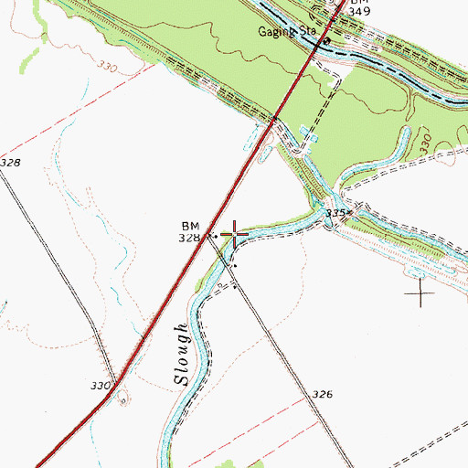 Topographic Map of Cutoff Slough, TX