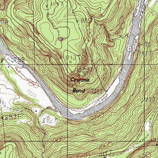 Topographic Map of Cyclone Bend, TX