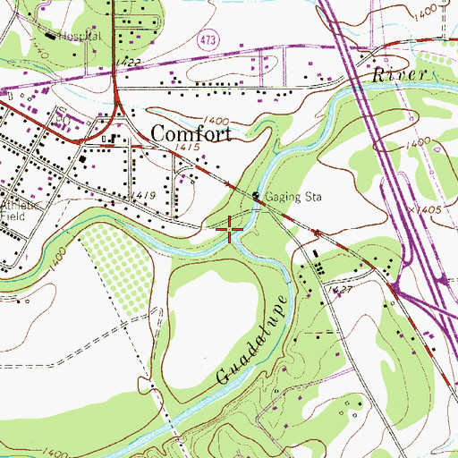 Topographic Map of Cypress Creek, TX