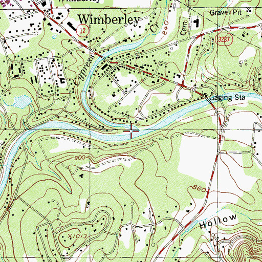 Topographic Map of Cypress Creek, TX