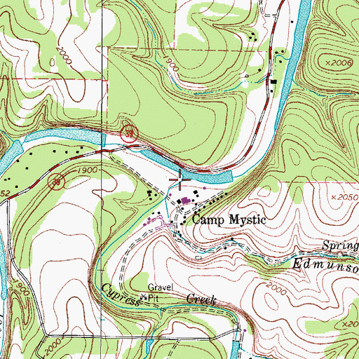 Topographic Map of Cypress Creek, TX