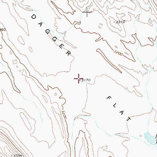 Topographic Map of Dagger Flat, TX