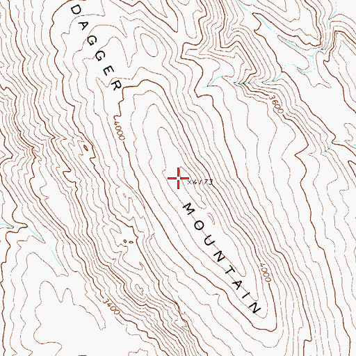 Topographic Map of Dagger Mountain, TX