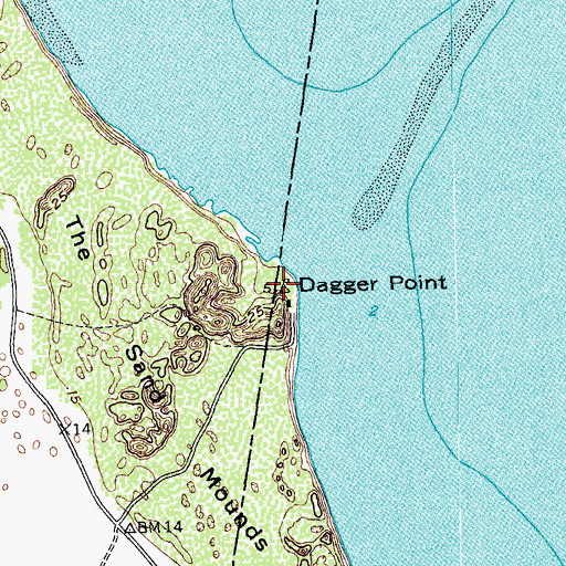 Topographic Map of Dagger Point, TX