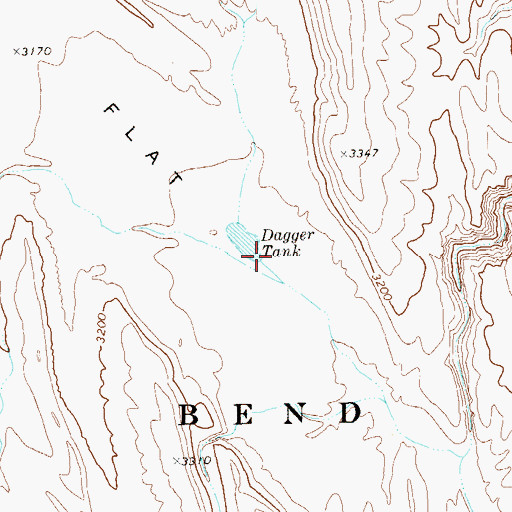 Topographic Map of Dagger Tank, TX