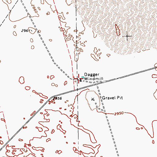 Topographic Map of Dagger Windmill, TX