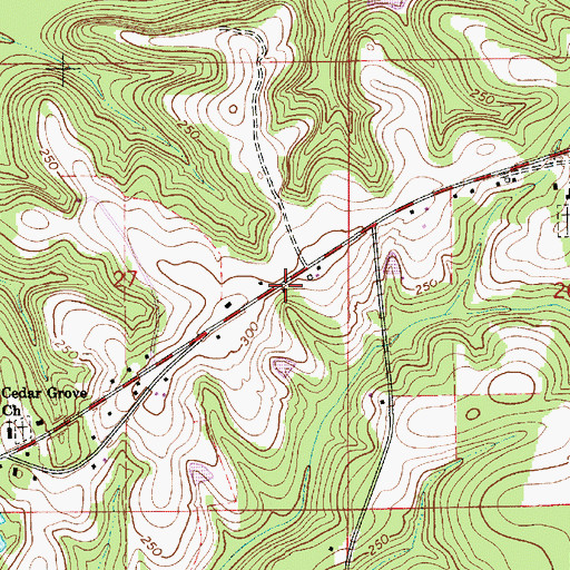 Topographic Map of Dillon Church, AL