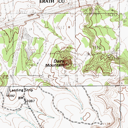 Topographic Map of Dairy Mountain, TX