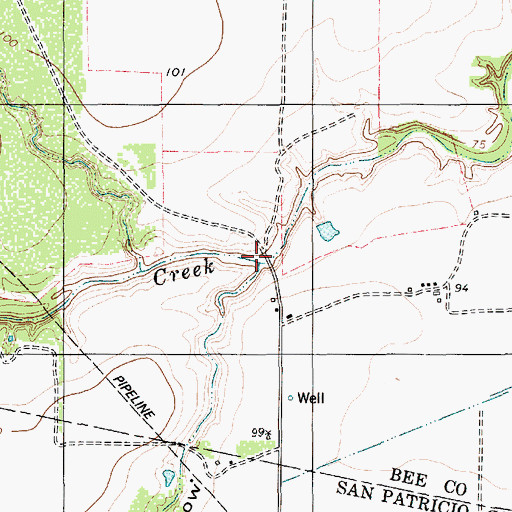 Topographic Map of Dale Hollow, TX