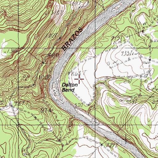 Topographic Map of Dalton Bend, TX