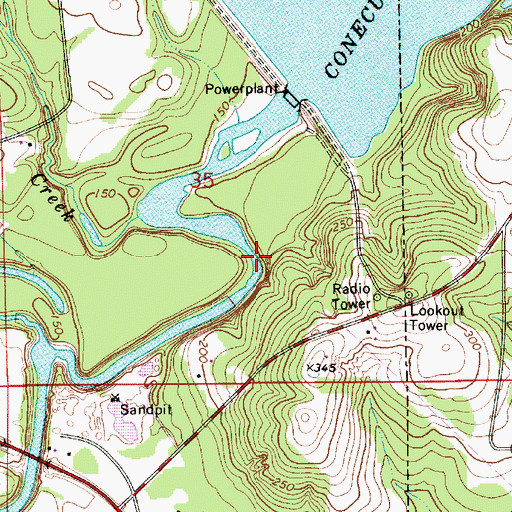 Topographic Map of Duns Mill (historical), AL