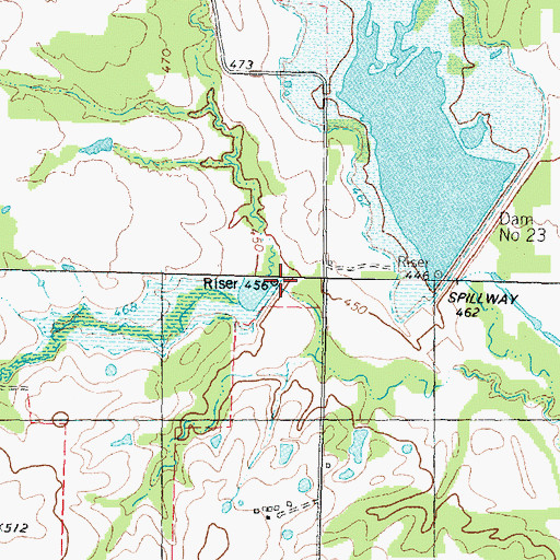 Topographic Map of Dam Twentytwo, TX