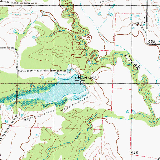 Topographic Map of Dam Nine, TX