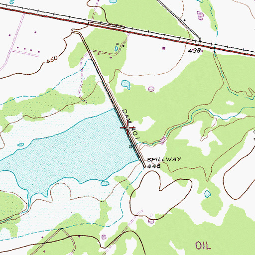 Topographic Map of Dam Number 1, TX