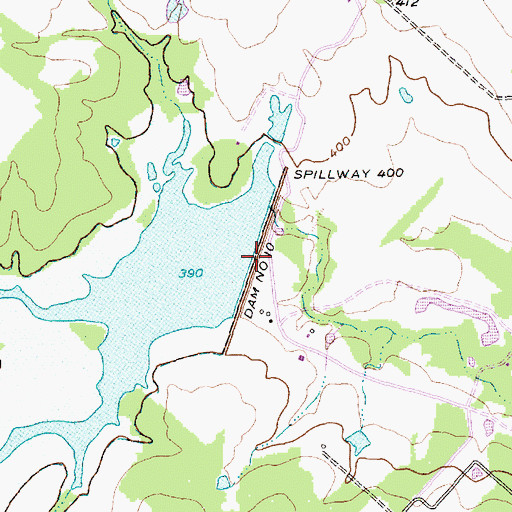 Topographic Map of Dam Number 10, TX