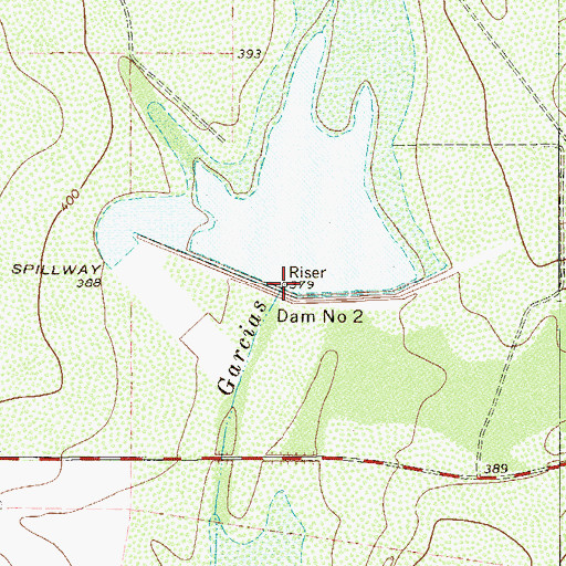 Topographic Map of Dam Number 2, TX