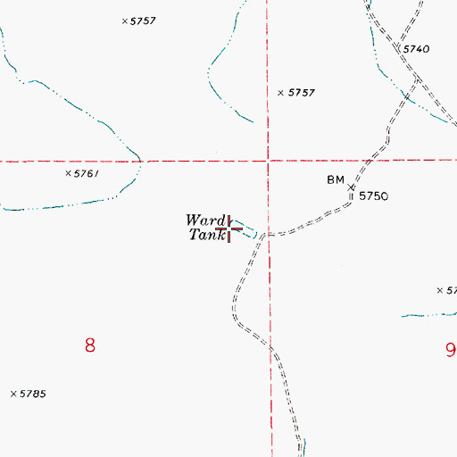 Topographic Map of Ward Tank, AZ