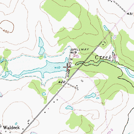 Topographic Map of Dam Number 9, TX