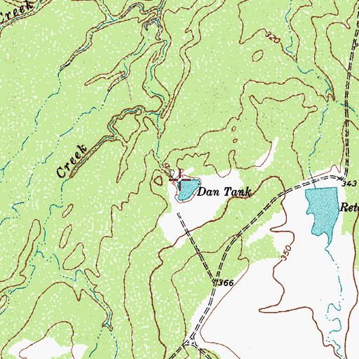 Topographic Map of Dan Tank, TX
