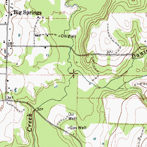 Topographic Map of Daniel Branch, TX