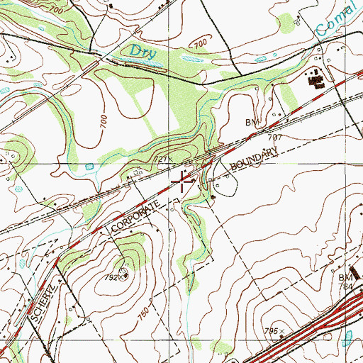 Topographic Map of Danville School, TX