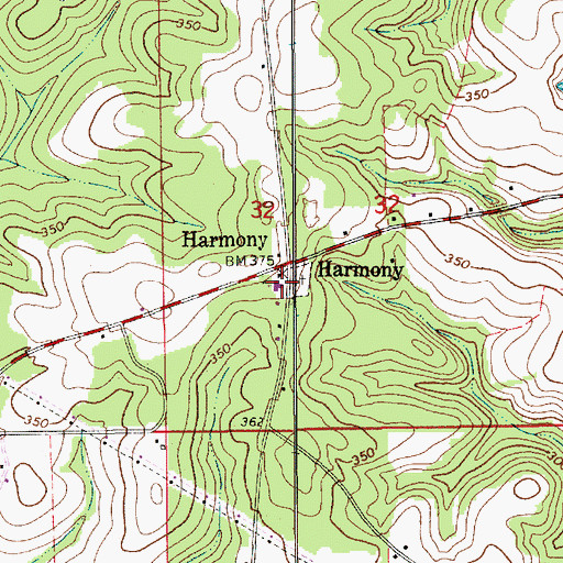 Topographic Map of Harmony Missionary Baptist Church, AL