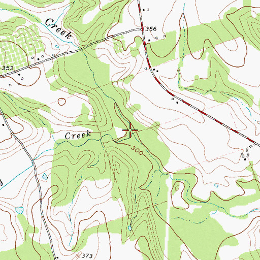 Topographic Map of Darby Creek, TX