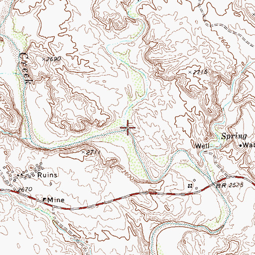 Topographic Map of Dark Canyon Creek, TX