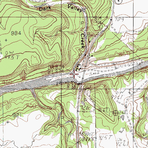 Topographic Map of Dark Valley Creek, TX