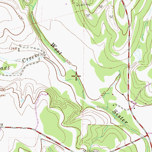 Topographic Map of Darmstadt Creek, TX