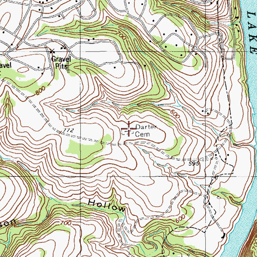 Topographic Map of Darter Cemetery, TX