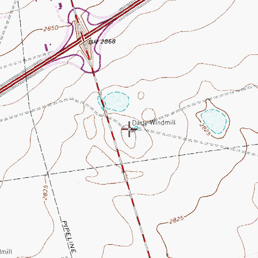 Topographic Map of Darty Windmill, TX