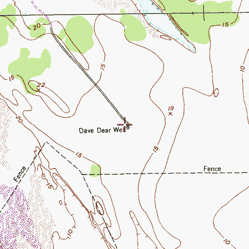 Topographic Map of Dave Dear Well, TX