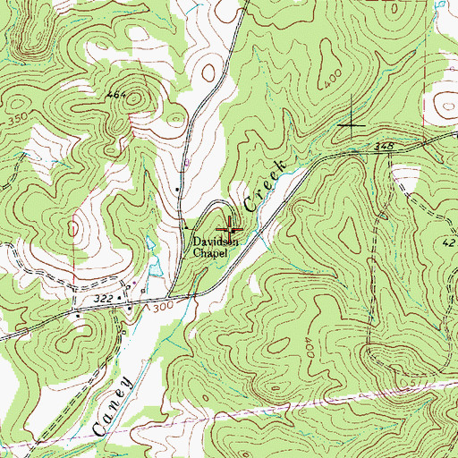 Topographic Map of Davidson Chapel, TX